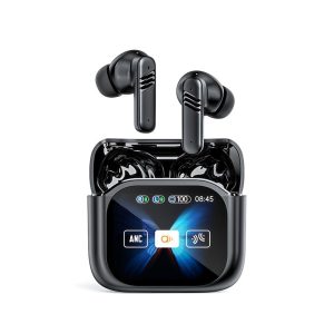New LX-50 TWS LCD Screen Touch Earbuds | ANC + ENC | HiFi Gaming Black